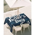 thumbnail image 3 of 60x102 Inch Outdoor Tablecloth with Umbrella Hole Zipper Rectangle Happy Father's Day Rectangular Tablecloths Outside Waterproof Dark Blue Shabby Graffiti Patio Table Cloth Cover for Picnic Party, 3 of 8
