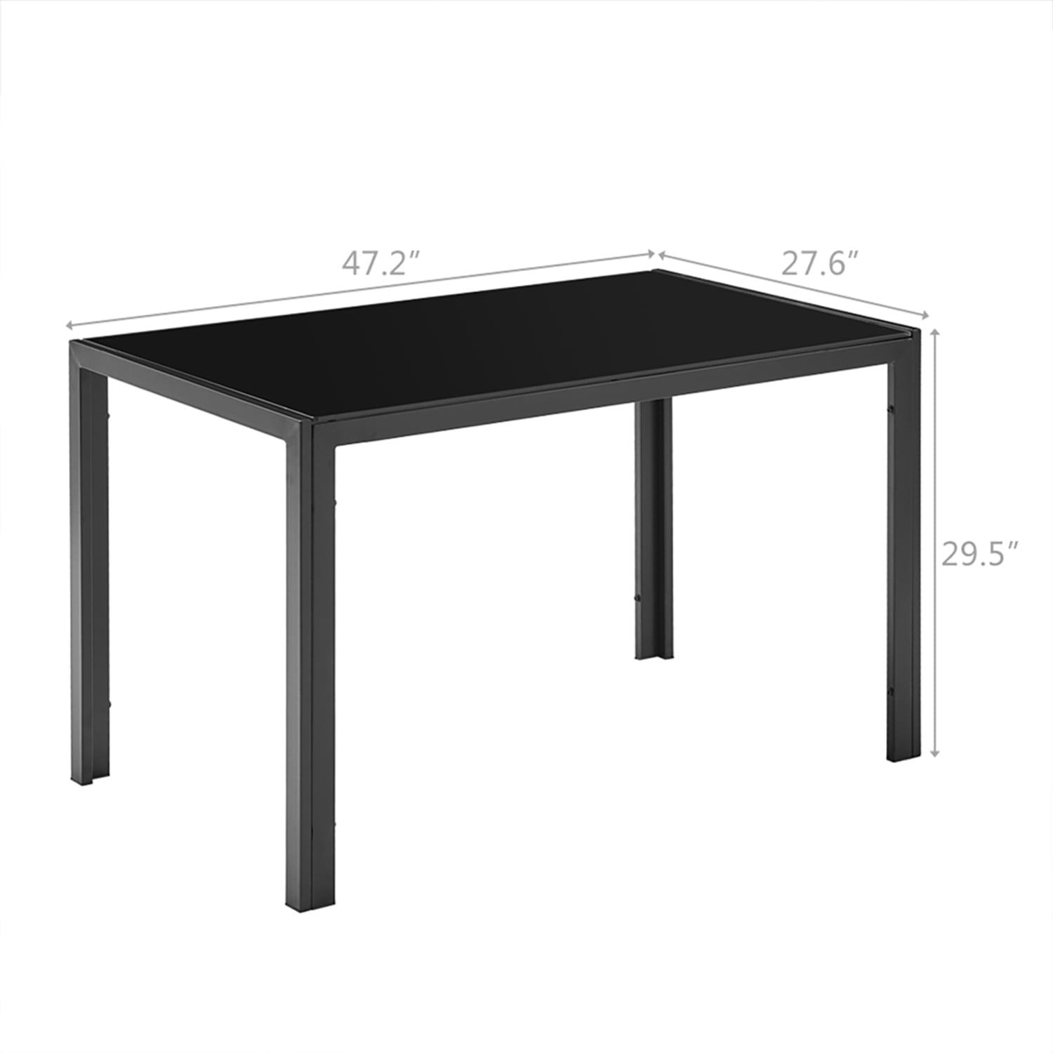 YYAo Black Dining Tables for 4, Glass & Iron Kitchen Table YYAo Black Dining Tables for 4, Glass & Iron Kitchen Table