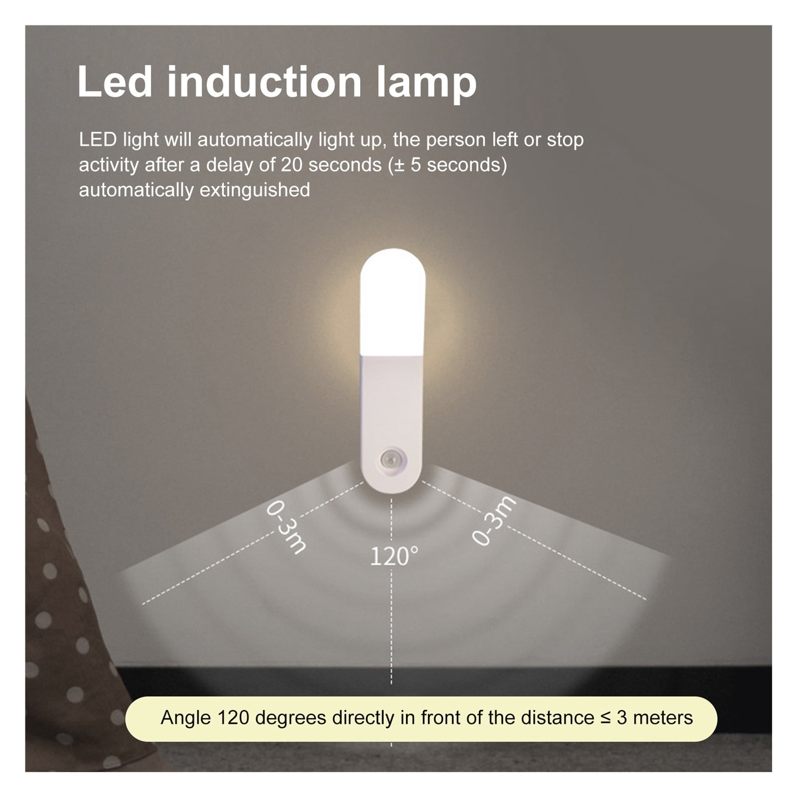 Wireless Motion Sensor Night Light Wall Lamp USB Rechargeable LED Cabinet Light Kitchen Bathroom Hallway Stair Wardrobe Lighting ,Picture Lights for Wall