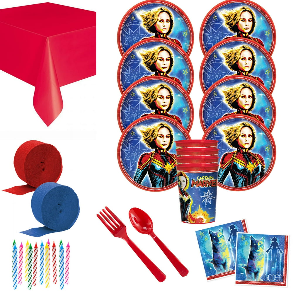 Captain Marvel Party Decorations Birthday Kit Serves 8