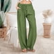 thumbnail image 1 of WILLBEST Pantalones Casuales elegantes para Mujer: Pantalones Rectos, Plisados, de Cintura Alta y Pierna Ancha para Mayor Comodidad y Facilidad de Uso. Extra Grande, 1 of 4