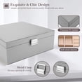 thumbnail image 3 of Jewelry Box ProCase, organizador grande de piel de 2 capas, color gris, 3 of 6