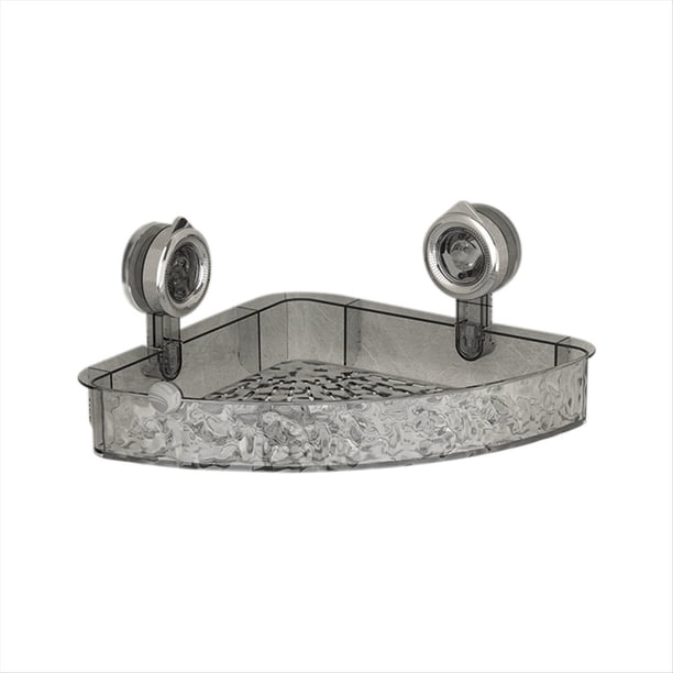 Estante de Ventosa con de Glaciar de Estilo de Lujo Ligero y Sin Taladro, Organizador de Ducha de Baño Estilo Ventilador Gris
