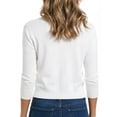 thumbnail image 3 of Women's 3/4 Sleeve Cropped Open-Front Cardigan – Lightweight Knit Shrug Sweater for Spring and Summer Layering, 3 of 5