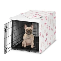 Sweet Jojo Designs Paw and Bone Blush Pink Girl Dog Crate Kennel Cover 30in.