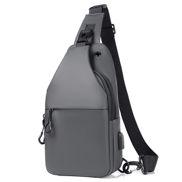 Mochila bandolera pequeña negra tipo bandolera para hombre y mujer, ligera, con una sola correa, para senderismo, ciclismo, viajes