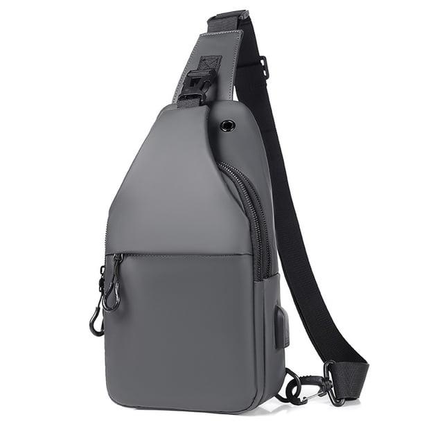 Mochila bandolera pequeña negra tipo bandolera para hombre y mujer, ligera, con una sola correa, para senderismo, ciclismo, viajes