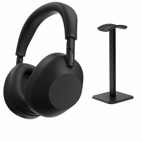 Sony WH-1000XM6 Wireless Noise Canceling Closed Back Over-Ear Headphones, Black with Headphone Stand