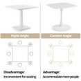 thumbnail image 4 of 31.49" White Square Dining Table for 4, Mid-Century Modern Dining Room Table with MDF Tabletop and Pedestal Base, Tulip Table for Kitchen, Living Room & Small Space, 4 of 7