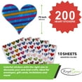 thumbnail image 2 of Royal Green Valentines Stickers Heart Mix Patterns Stars, Flowers, Stripes and Dots - 200 Pack, 2 of 8
