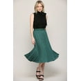 thumbnail image 3 of Made by Johnny Women's High Elastic Waist Pleated Mid A-Line Swing Skirt XXL GREEN_POLKA, 3 of 6
