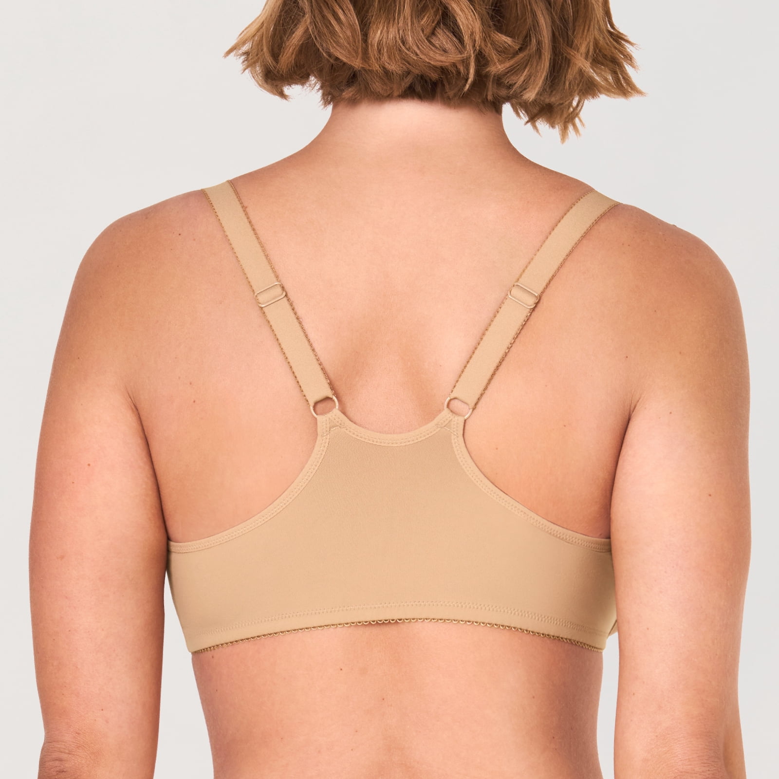 DELIMIRA Women's Front Closure Racerback Bras Plus Size Full Coverage Underwire Unlined Bra
