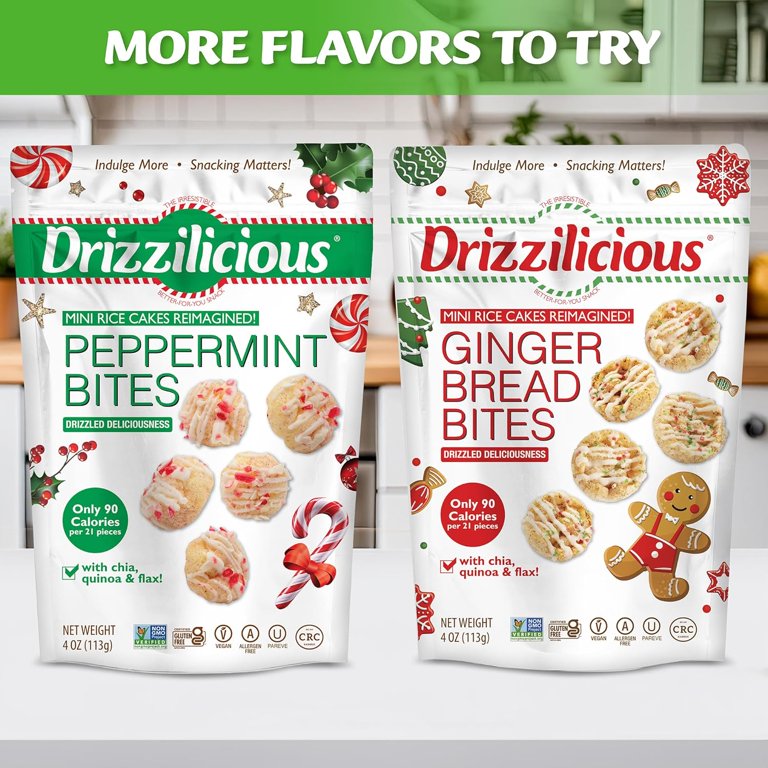 Drizzilicious Mini Rice Cakes, Peppermint Flavored Rice Cake