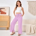 thumbnail image 4 of Kiijoy Girls Pants Lightweight High Rise Straight Leg Side Slit Pants, Sizes 13-14, 4 of 6