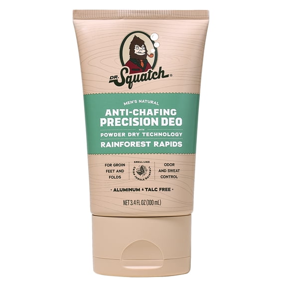 Dr. Squatch Whole Body Deodorant for Men - Odor   Sweat Control - Aluminum   Talc Free - For All Skin Types - Rainforest Rapids (3.4 fl oz)