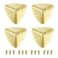 thumbnail image 1 of 4 Pcs Metal Edge Guard, 40mm Decorative Box Corner Cover, Furniture Corner Edges Protector with Mounting Screws, Gold, 1 of 6