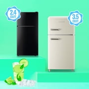 DEMULLER 2.4 Cu.ft Mini Refrigerator Small Fridge with Freezer Double Door Fridge Black New