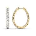 thumbnail image 1 of Boucle d'Oreille Créole en Diamant de Laboratoire / Boucles d'Oreilles Créoles Isla de Forme Ronde Certifiées IGI de 6 Carats / Or Jaune 14K / Monture à Griffes Qualité FG-VS1-VS2 / Friendly Diamonds, 1 of 5