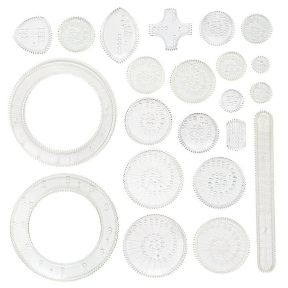 1 Set 22pcs Multifunction Drawing Kit Creative Drawing Tools (Transparent)