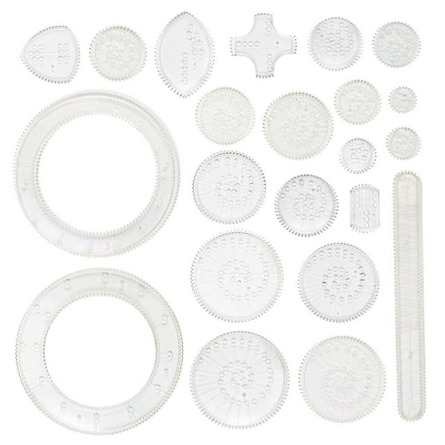MasteelfCA 1 Set 22pcs Multifunction Drawing Kit Creative Drawing Tools (Transparent)