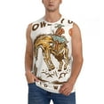 thumbnail image 3 of Uemuo Cowboy Up Vintage Wild West Pattern Men's Sleeveless T-Shirt,Muscle Athletic Tank Top, Moisture-wicking Quick-dry Breathable Classic Tee Top for Gym Run Outdoor Sports-Small, 3 of 8