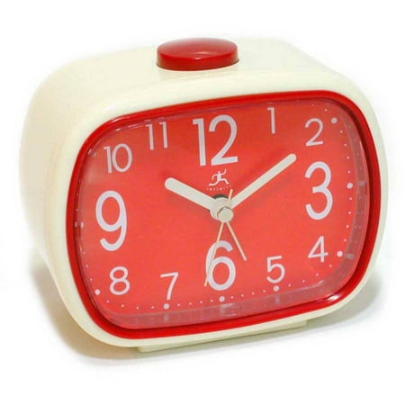 UPC 731742000446 product image for Infinity Instruments That '70s Table Top Alarm Clock, Cream/Red | upcitemdb.com