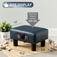 thumbnail image 2 of Dycanpo 9" Foot Stool with Handle, Faux Leather Foot Rest for Living Room, Dark Blue, 2 of 7