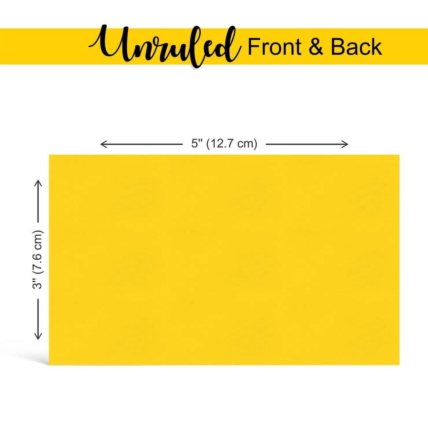 Three Leaf 3 X 5, Index Cards Unruled, 4000 Ct. (100 X 40) Canary, Blank Flash Cards, Study Card, Memo Pad, For To-Do List, Art And Craft Projects
