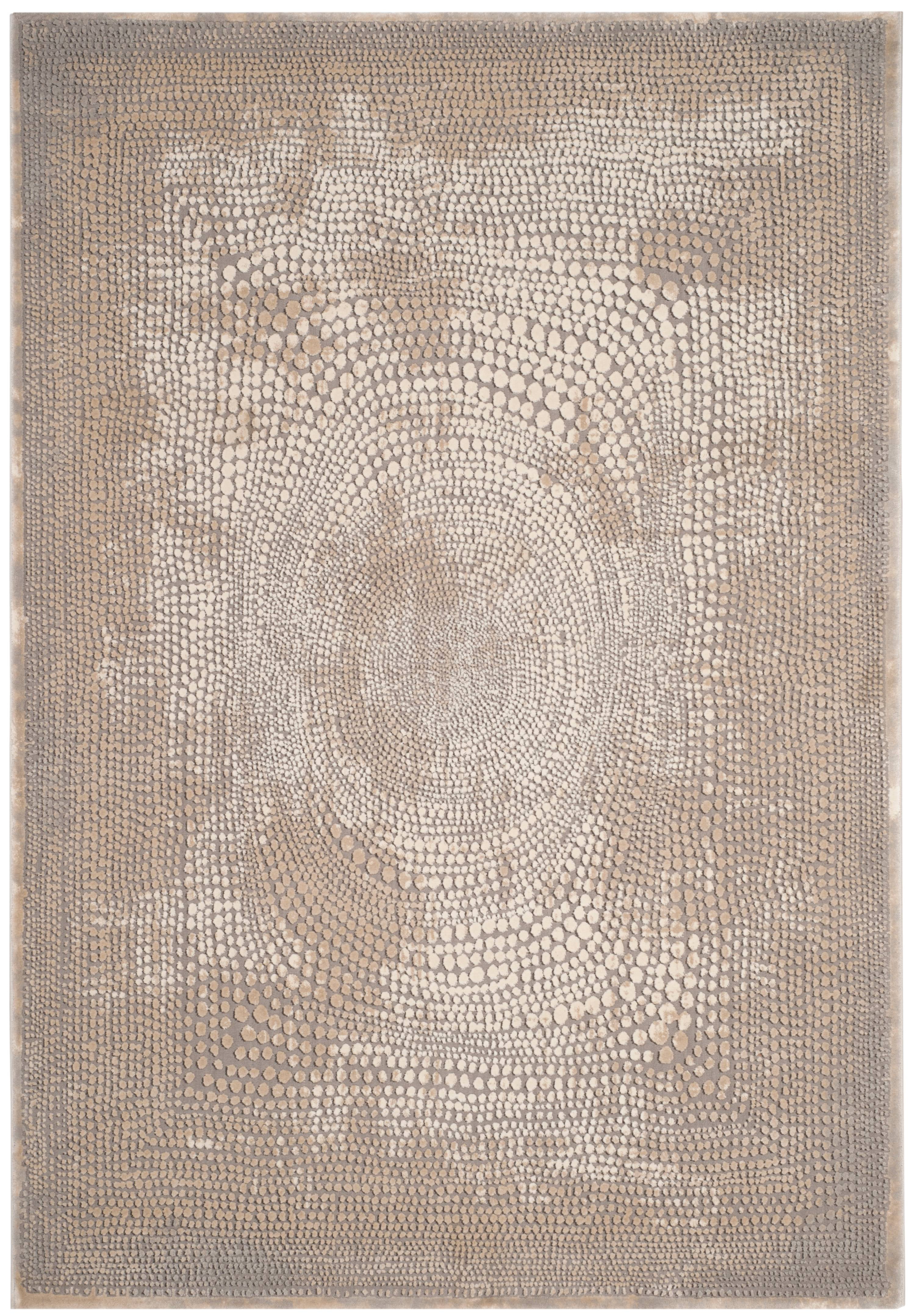 SAFAVIEH Meadow Lactrice Polka Dots Area Rug, Ivory/Grey, 5'3
