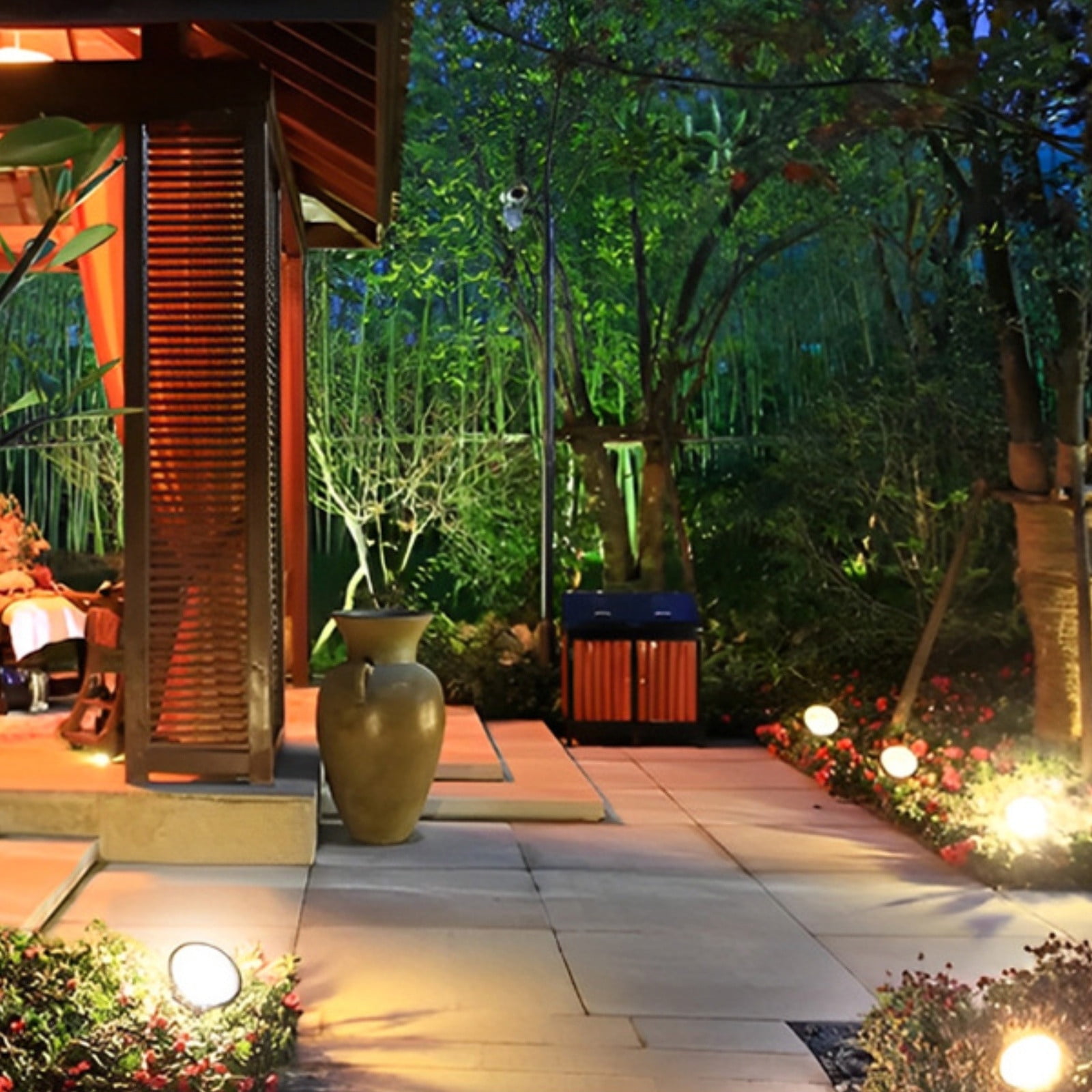10-in-1 Solar Garden Lights Outdoor Waterproof, Solar Pathway Lights, LED Garden Decor, Solar Spot Lights for Patio Lawn Yard (Warm White)