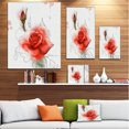 thumbnail image 3 of Red Watercolor Rose Sketch - Floral Canvas Art Print, 3 of 4