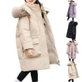 thumbnail image 5 of KAUOD Girls Long Winter Parka Coats Faux-F𝐮r Hood Thick Warm Puffer Jackets Teen Kids Quilted Oversized Pockets down Outwear, 5 of 5