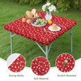 thumbnail image 4 of Red Christmas Tree Pattern Square Fitted Tablecloth with Elastic Edge,Square Table Cover,Washable Elastic Table Cover for Home Kitchen Party Decor 36"x36", 4 of 6