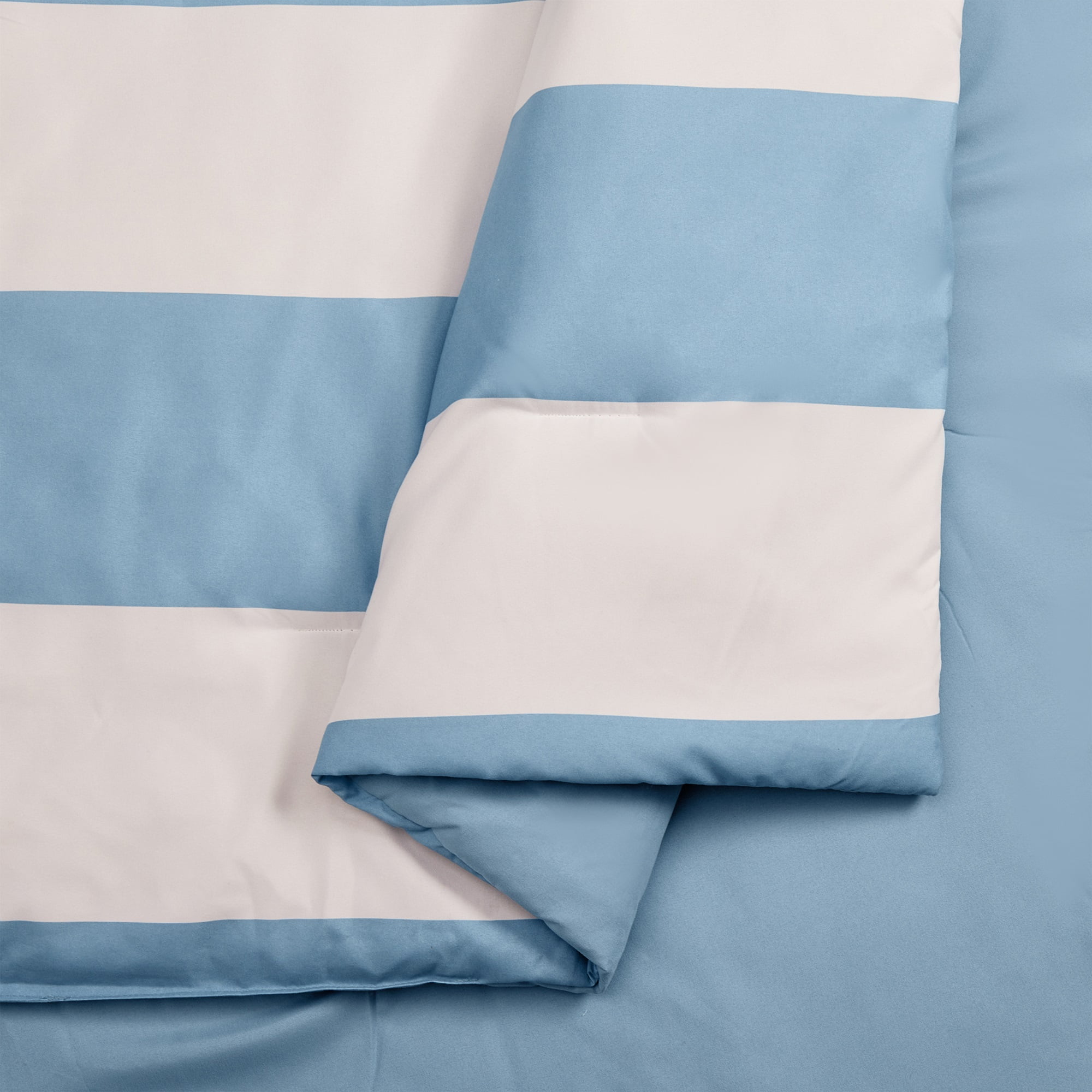 Urban Playground Kids and Teens Lavelle Stripe Blue/White 3-Piece Quilt Set, Full/Queen