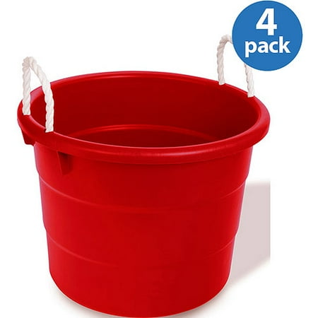 Homz Kidz 10-Gal Tub, Red, Set of 4