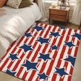thumbnail image 4 of 3'x5' Area Rugs, 4th of July Indoor Outdoor Area Rug for Living Room Bedroom, Independence Day Blue Star Red Striped Rustic Washable Bathroom Rugs Kitchen Floor Carpet Mats Home Decor Aesthetic, 4 of 8