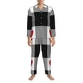 thumbnail image 3 of Sikiie Heart Black Buffalo Plaid Gingham Mens Pajama Set, Soft Warm Long Sleeve Sleepwear, Cozy Button-Down Pjs for Men-Large, 3 of 7