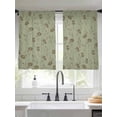 thumbnail image 2 of Sage Green Floral Sheer Curtains 54 Inch Length 2 Panels Set, Vintage Spring Botanical Flowers Voile Window Treatment Rod Pocket Short Kitchen Curtains Drapes for Bedroom 52"x54"x2, 2 of 7
