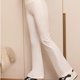 thumbnail image 4 of Odeerbi 6-16 Años Niñas Leggings Mallas Elásticas Pantalones Acampanados Color Sólido Terciopelo Cintura Alta Pantys, 4 of 5