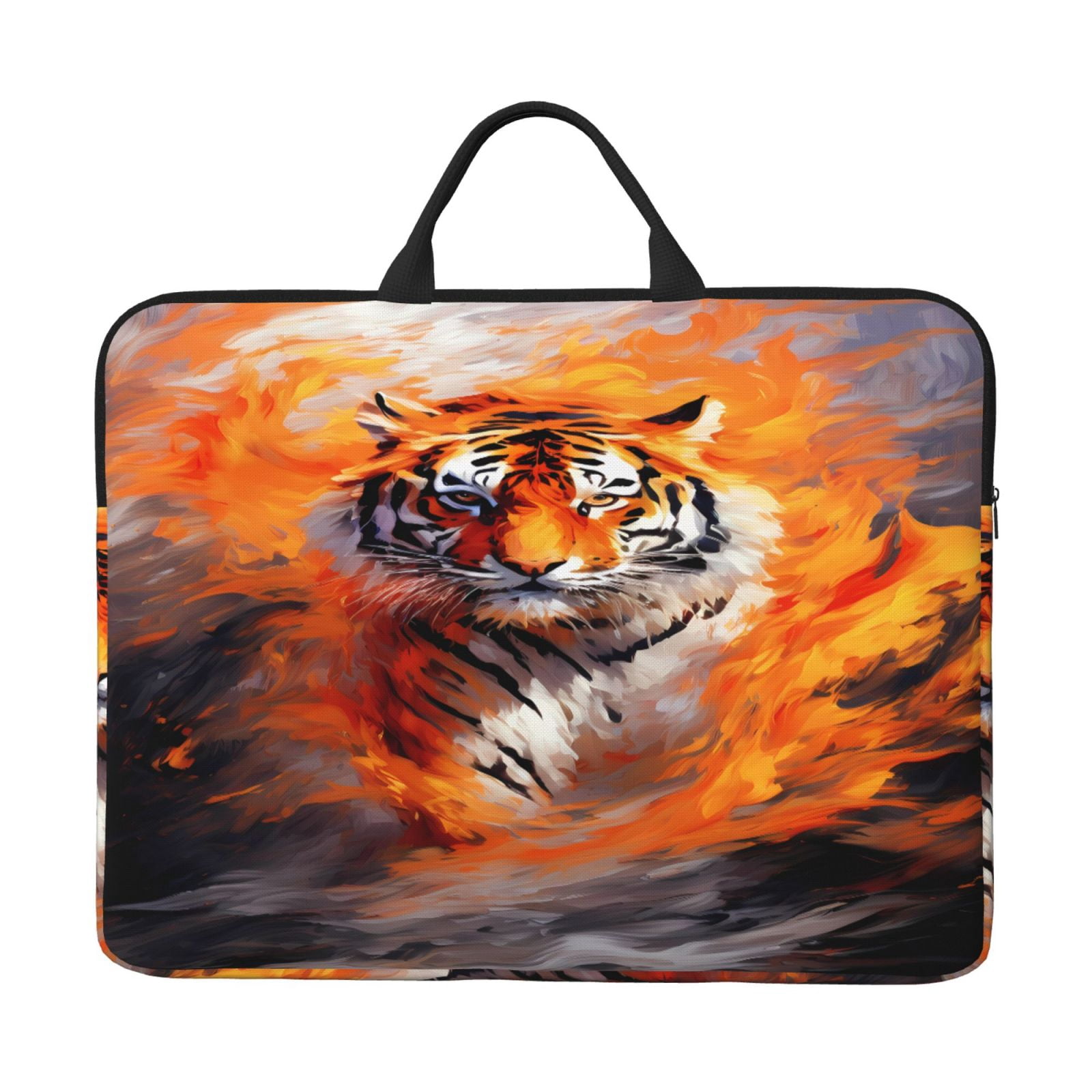Laptop Sleeve Bag For Women Men 14inch Waterproof Durable Protective Computer Carrying Cover Handle Laptop Case Bag Tiger Fire