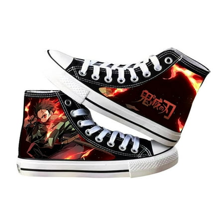 

Anime Canvas Shoes High Top Skateboard Shoes Demon Slayer Sneakers for Boys Teens Men Lace Up Casual Tanjirou Nezuko Zenitsu Pattern Canvas Shoes