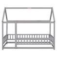 thumbnail image 6 of Miniyam Twin Size Toddler Bed , Wood Floor House Bed with Rail for Kids, Gray, 6 of 8