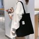 thumbnail image 4 of Bolso de pana para mujer Bolsos de compras Almacenamiento ambiental Bolso de mano de lona reutilizable Mochilas escolares para bolso de mano para niña, 1 pieza-negro brillar Electrónica, 4 of 4