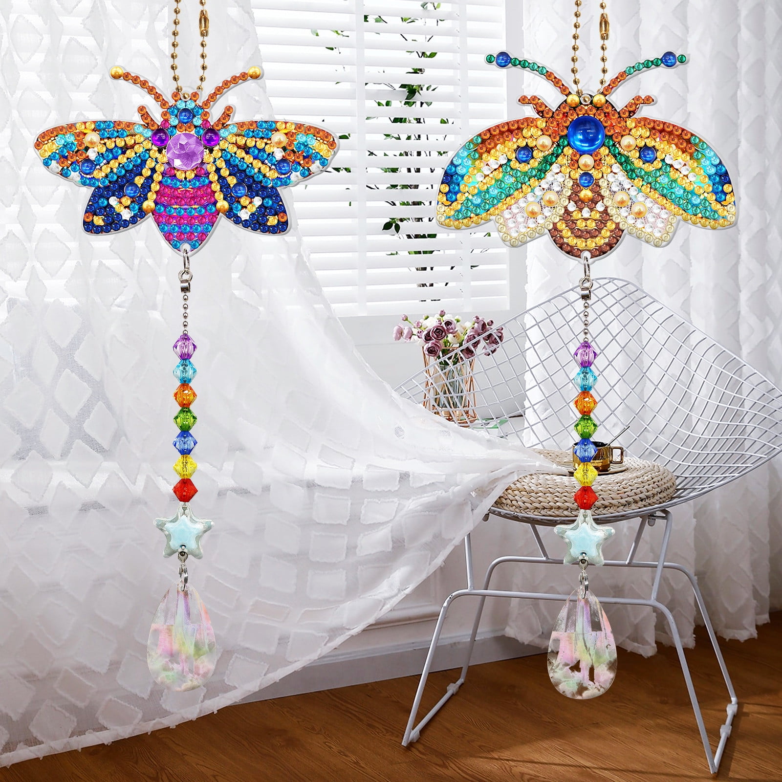  ORIGACH 5 Pieces Diamond Painting Suncatcher Wind Chime Double  Sided Diamond Painting Hanging Ornament 5D Mandala Diamond Art Painting  Wind Chime Kits for Home Garden Adults Kids : Patio, Lawn
