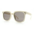 thumbnail image 4 of Womens Subtle Heart Metal Stud Horn Rim Plastic Retro Sunglasses White - Grey, 4 of 8