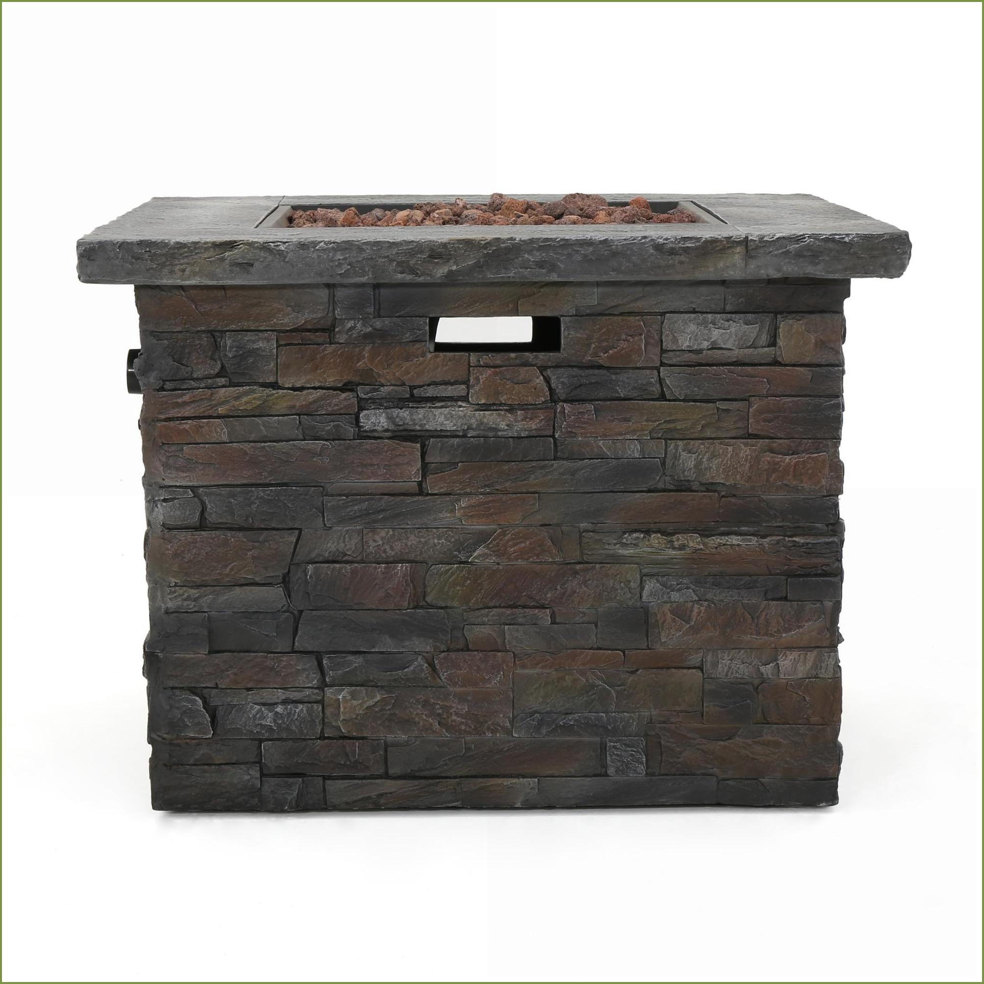 Outdoor Stoves | 35 Inch Square 40000 BTU Propane Fire Pit | For Patio Backyard | Parrilla Exterior | Slate Gray