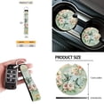 thumbnail image 5 of Jeiento Hummingbird Car Front Back Seat Covers with Steering Wheel Cover Seat Belt Pads Flower Cup Coasters Garbage Cans Keychain Blue Air Vent Storage Holder Set of 12 Green, 5 of 7