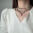 thumbnail image 3 of Collar en capas colorido TUNC Coco Girl Fashion Rave Outfit con cuentas flor colgante Sencillez, 3 of 5