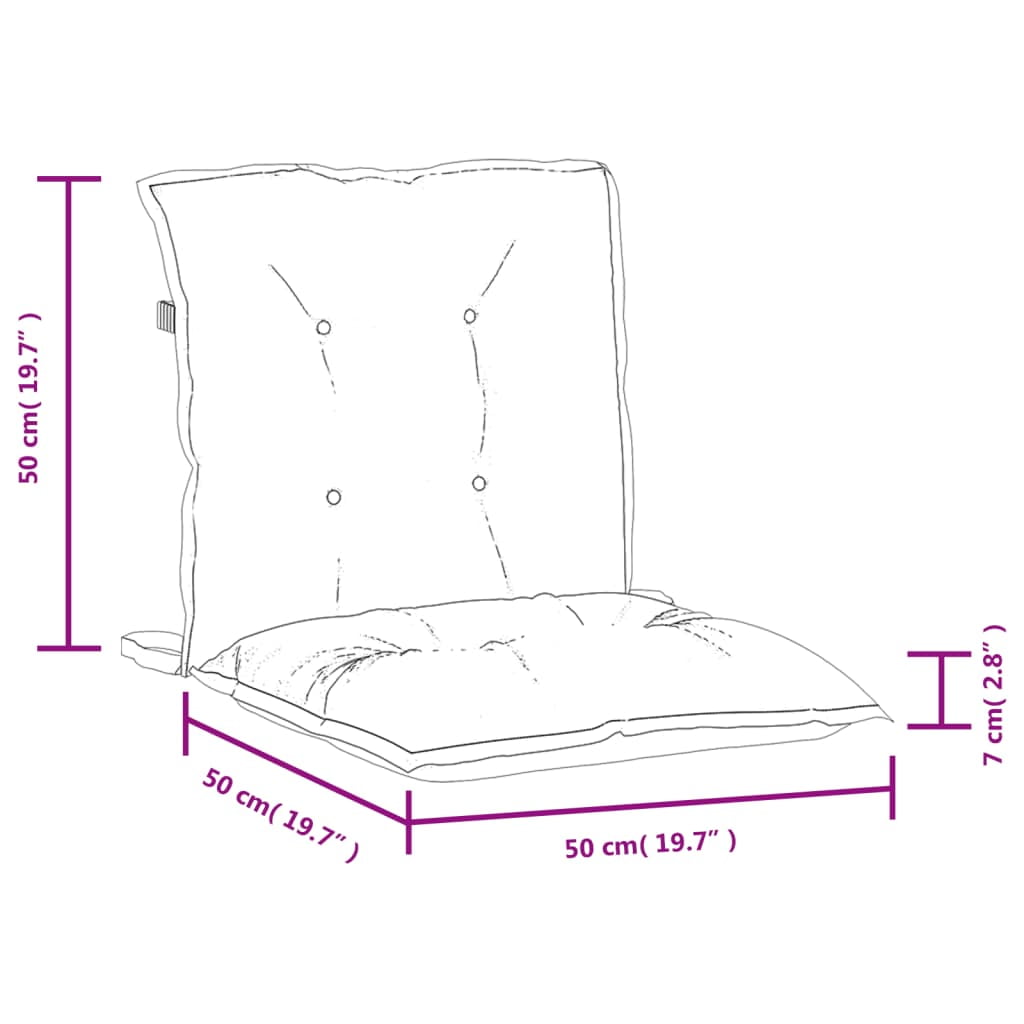 vidaXL Lowback Chair Cushions Seat Pad Outdoor Garden Patio Furniture Fabric