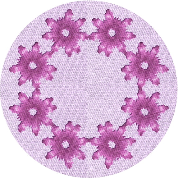 Ahgly Company Indoor Round Patterned Crimson Purple Area Rugs, 8' Round